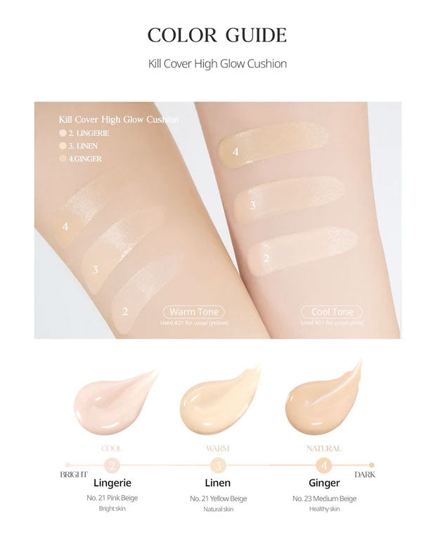 Kill Cover High Glow Cusion Set (+Refill) [CLIO] Korean Beauty