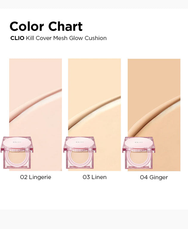 Kill Cover Mesh Glow Cushion Set (+Refill) [CLIO] Korean Beauty