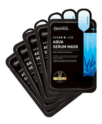 Ocean Black Aqua Serum Mask, 5 PACK [MEDIHEAL] Korean Beauty - K Beauty 4 Biz
